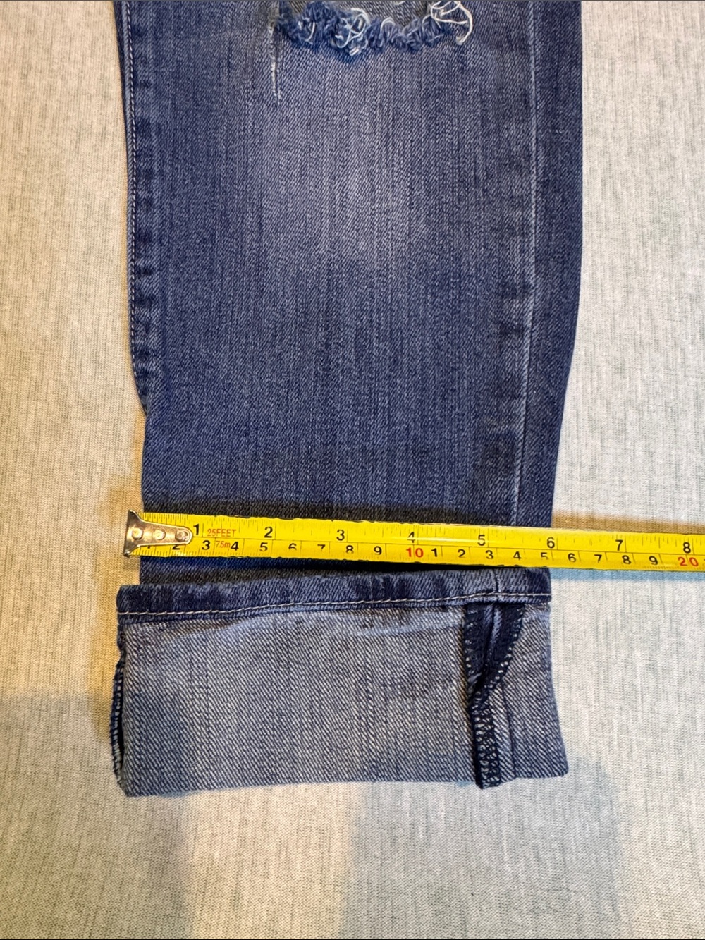 Forever 21 Dark Blue Distressed Boyfriend Jeans with Stud Accents - Picture 7 of 12